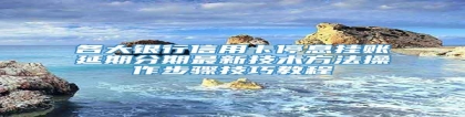 各大银行信用卡停息挂账延期分期最新技术方法操作步骤技巧教程