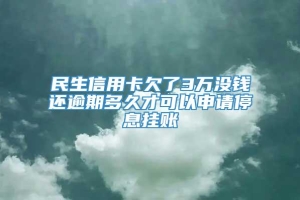 民生信用卡欠了3万没钱还逾期多久才可以申请停息挂账