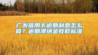 广发信用卡逾期利息怎么算？逾期滞纳金收取标准