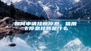 如何申请挂账停息,信用卡停息挂账是什么