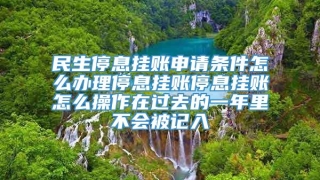 民生停息挂账申请条件怎么办理停息挂账停息挂账怎么操作在过去的一年里不会被记入