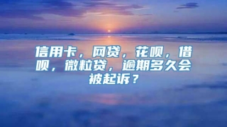 信用卡，网贷，花呗，借呗，微粒贷，逾期多久会被起诉？