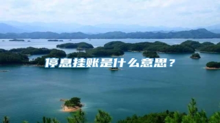 停息挂账是什么意思?