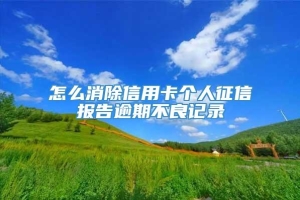 怎么消除信用卡个人征信报告逾期不良记录