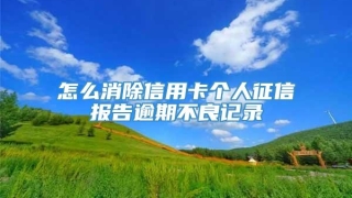 怎么消除信用卡个人征信报告逾期不良记录
