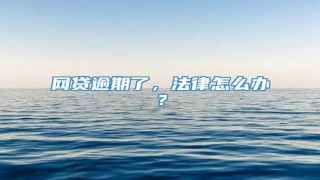 网贷逾期了,法律怎么办?