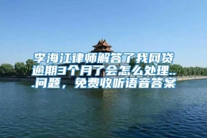 李海江律师解答了我网贷逾期3个月了会怎么处理...问题，免费收听语音答案