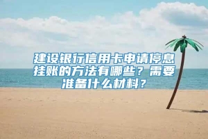 建设银行信用卡申请停息挂账的方法有哪些？需要准备什么材料？