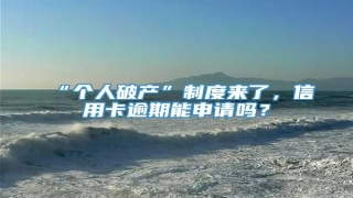 “个人破产”制度来了,信用卡逾期能申请吗?