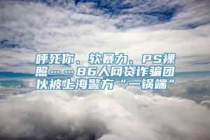 呼死你、软暴力、PS裸照……86人网贷诈骗团伙被上海警方“一锅端”