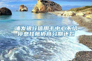 浦发银行信用卡中心不给停息挂帐协商分期还款