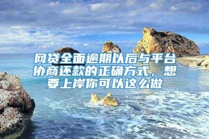 网贷全面逾期以后与平台协商还款的正确方式，想要上岸你可以这么做