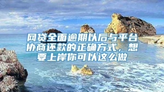 网贷全面逾期以后与平台协商还款的正确方式,想要上岸你可以这么做