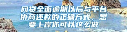 网贷全面逾期以后与平台协商还款的正确方式，想要上岸你可以这么做