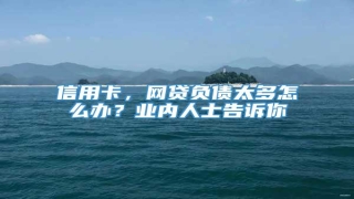 信用卡,网贷负债太多怎么办?业内人士告诉你