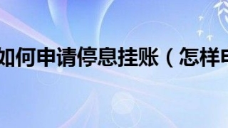 花呗借呗如何申请停息挂账（怎样申请花呗借呗）