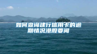 如何查询建行信用卡的逾期情况港股要闻