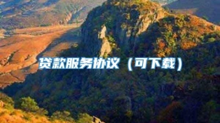 贷款服务协议(可下载)