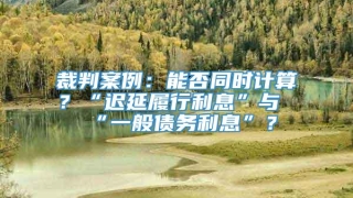 裁判案例：能否同时计算？“迟延履行利息”与“一般债务利息”？
