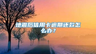 地震后信用卡逾期还款怎么办？