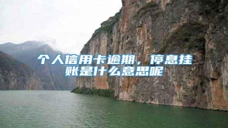 个人信用卡逾期,停息挂账是什么意思呢