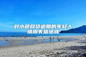 对小额网贷逾期的年轻人慎用失信惩戒