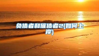 负债者和催债者2(如何上岸)