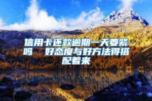 信用卡还款逾期一天要紧吗  好态度与好方法得搭配着来