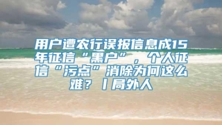 用户遭农行误报信息成15年征信“黑户”，个人征信“污点”消除为何这么难？丨局外人