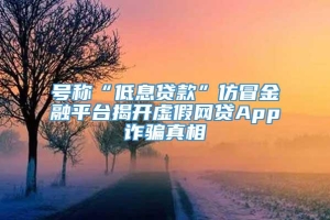 号称“低息贷款”仿冒金融平台揭开虚假网贷App诈骗真相