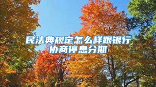 民法典规定怎么样跟银行协商停息分期