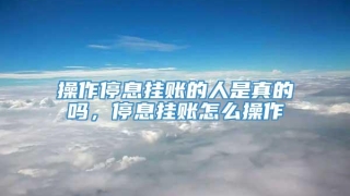 操作停息挂账的人是真的吗,停息挂账怎么操作