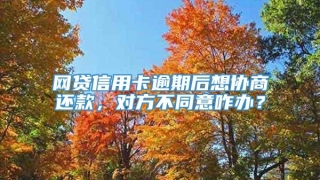 网贷信用卡逾期后想协商还款，对方不同意咋办？