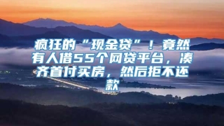 疯狂的“现金贷”！竟然有人借55个网贷平台，凑齐首付买房，然后拒不还款