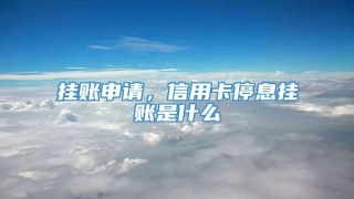 挂账申请，信用卡停息挂账是什么