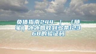 负债指南244 ｜ （随笔）冰冰姐收到多条12368的验证码