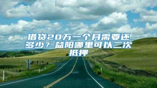 借贷20万一个月需要还多少?益阳哪里可以二次抵押