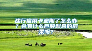 建行信用卡逾期了怎么办?会有什么巨额利息的后果吗?