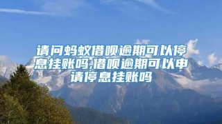 请问蚂蚁借呗逾期可以停息挂账吗,借呗逾期可以申请停息挂账吗