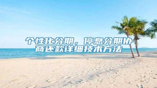 个性化分期,停息分期协商还款详细技术方法
