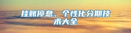 挂账停息、个性化分期技术大全