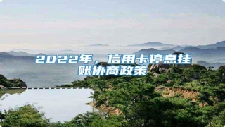 2022年,信用卡停息挂账协商政策