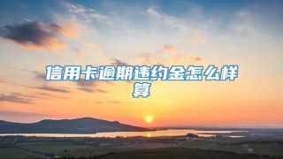 信用卡逾期违约金怎么样算