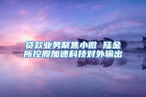 贷款业务聚焦小微 陆金所控股加速科技对外输出