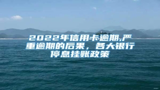 2022年信用卡逾期,严重逾期的后果,各大银行停息挂账政策