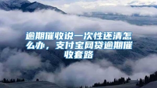 逾期催收说一次性还清怎么办，支付宝网贷逾期催收套路