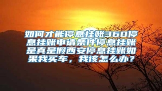 如何才能停息挂账360停息挂账申请条件停息挂账是真是假西安停息挂账如果我买车,我该怎么办?