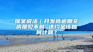 探案说法｜开发商逾期交房屡见不鲜 违约金该如何计算？