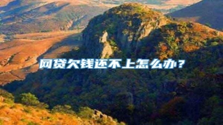网贷欠钱还不上怎么办?