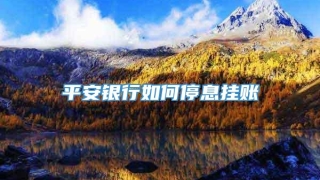 平安银行如何停息挂账